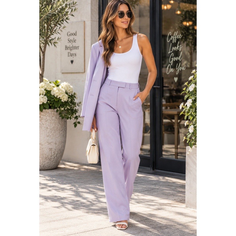 Officine Generale Trousers Women 40 Purple Quiet Luxury Minimalist